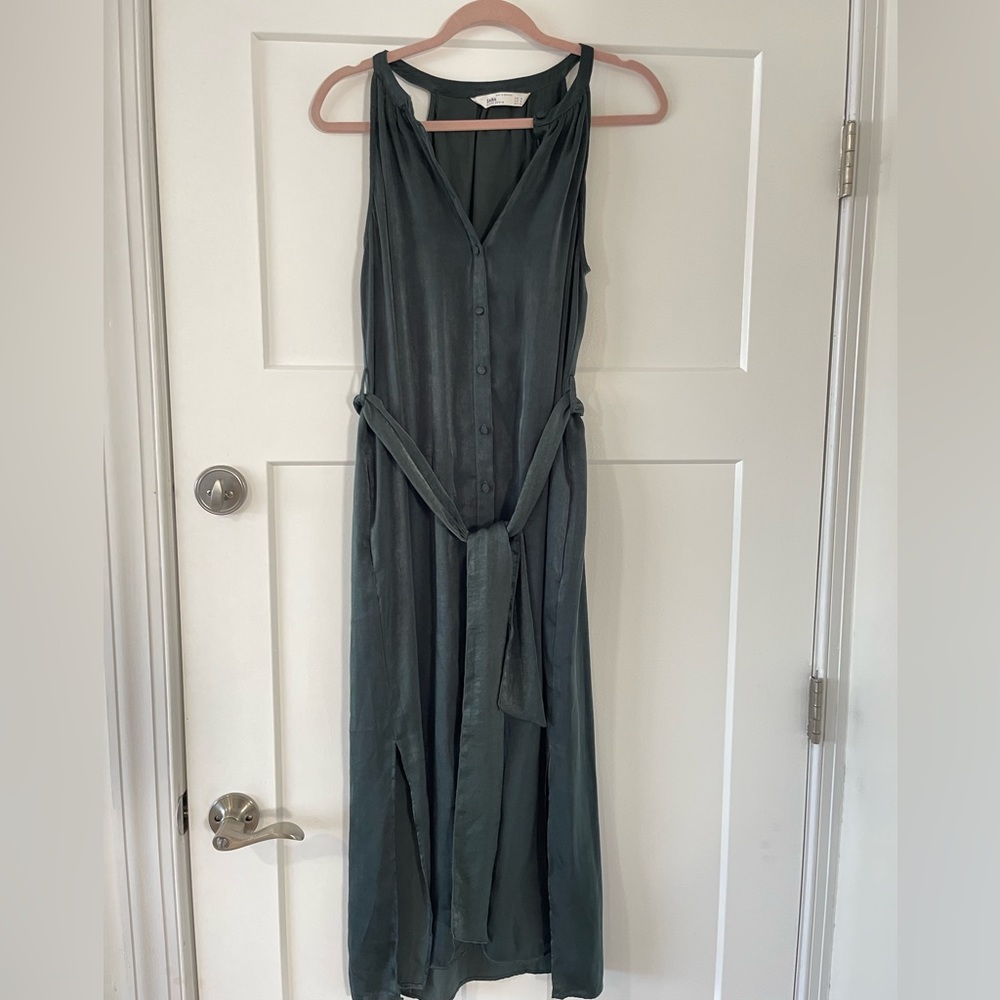 ZARA Women’s Cocktail Midi Dress in Emerald Green